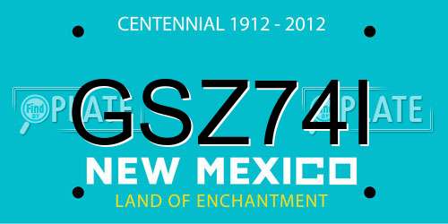 GSZ74I New Mexico License Plate