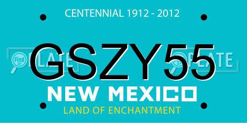GSZY55 New Mexico License Plate