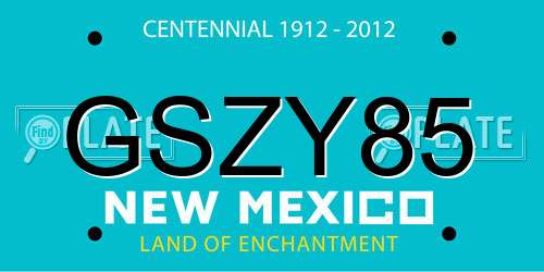GSZY85 New Mexico License Plate