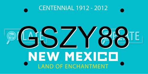 GSZY88 New Mexico License Plate