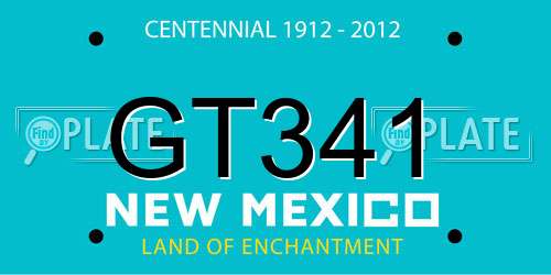 GT341 New Mexico License Plate