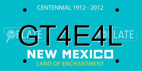 GT4E4L New Mexico License Plate