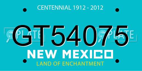 GT54075 New Mexico License Plate