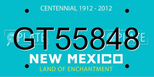 GT55848 New Mexico License Plate