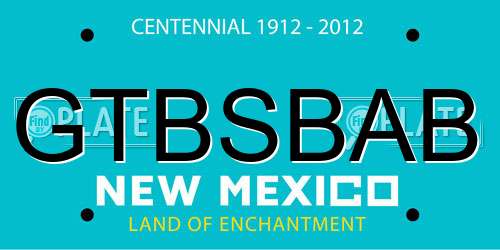 GTBSBAB New Mexico License Plate