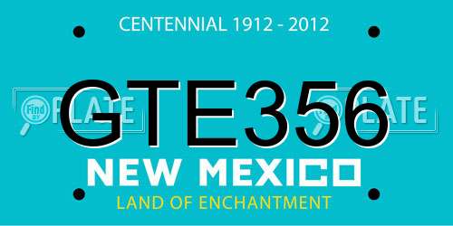 GTE356 New Mexico License Plate