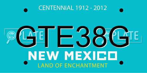 GTE38G New Mexico License Plate