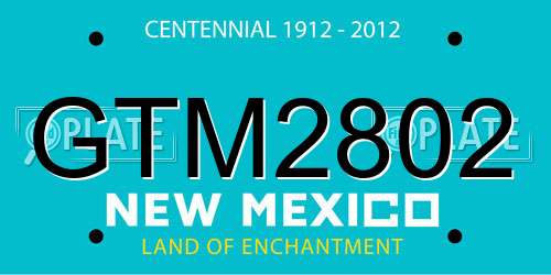 GTM2802 New Mexico License Plate