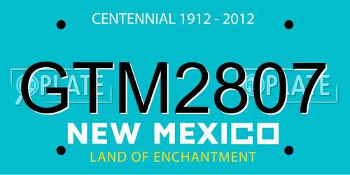 GTM2807 New Mexico License Plate