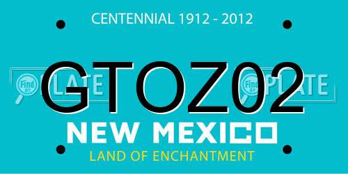 GTOZ02 New Mexico License Plate