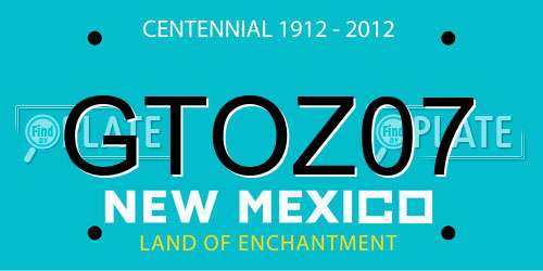GTOZ07 New Mexico License Plate