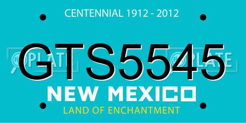 GTS5545 New Mexico License Plate