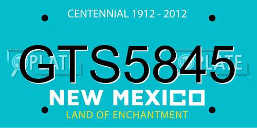 GTS5845 New Mexico License Plate