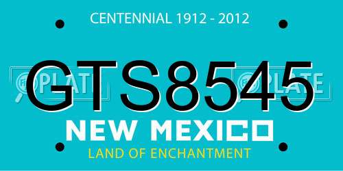 GTS8545 New Mexico License Plate