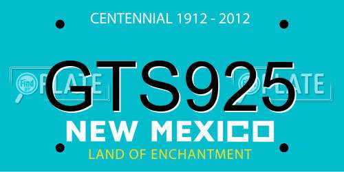 GTS925 New Mexico License Plate