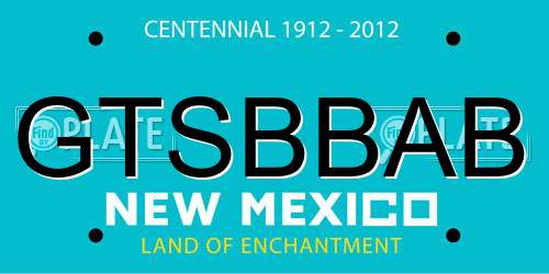 GTSBBAB New Mexico License Plate