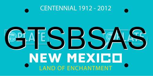 GTSBSAS New Mexico License Plate
