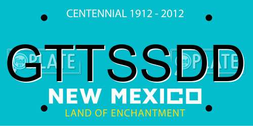 GTTSSDD New Mexico License Plate