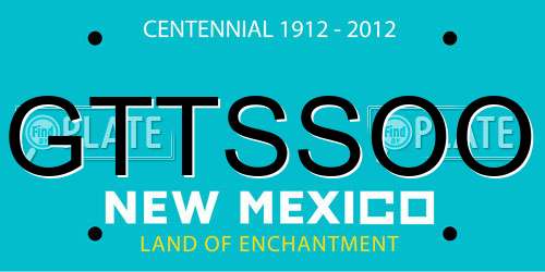 GTTSSOO New Mexico License Plate