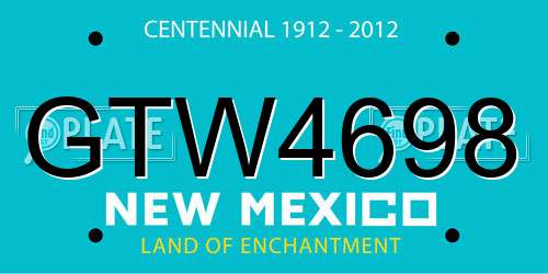 GTW4698 New Mexico License Plate