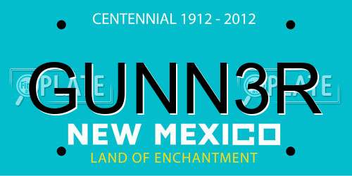 GUNN3R New Mexico License Plate