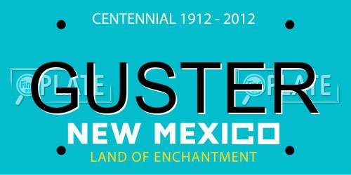 GUSTER New Mexico License Plate