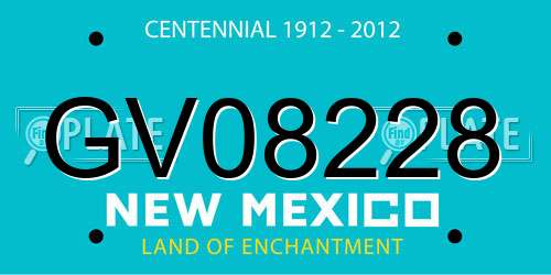 GV08228 New Mexico License Plate