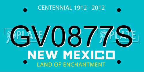 GV0877S New Mexico License Plate