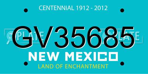 GV35685 New Mexico License Plate