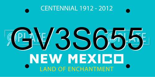 GV3S655 New Mexico License Plate