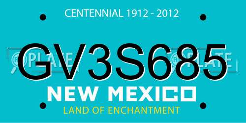 GV3S685 New Mexico License Plate