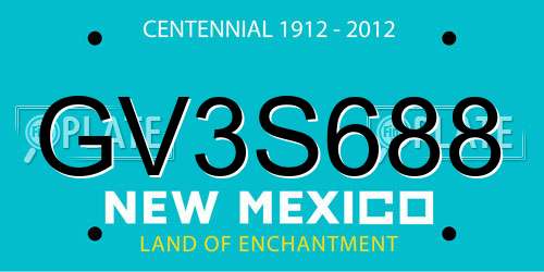 GV3S688 New Mexico License Plate