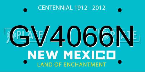 GV4066N New Mexico License Plate