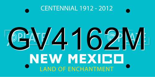 GV4162M New Mexico License Plate