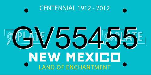 GV55455 New Mexico License Plate