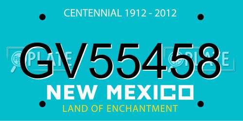 GV55458 New Mexico License Plate