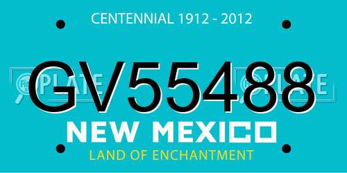 GV55488 New Mexico License Plate