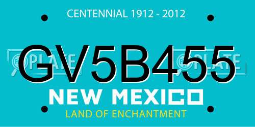 GV5B455 New Mexico License Plate