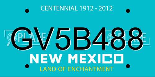 GV5B488 New Mexico License Plate