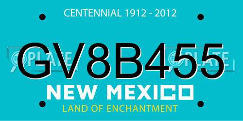 GV8B455 New Mexico License Plate