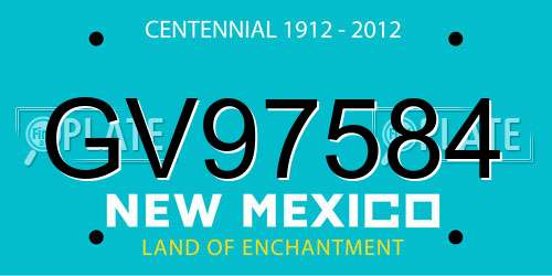 GV97584 New Mexico License Plate