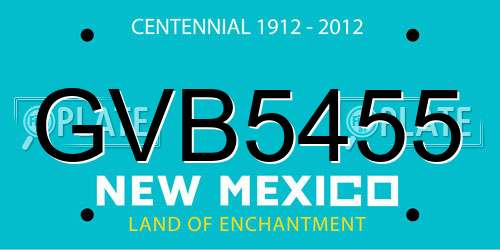 GVB5455 New Mexico License Plate