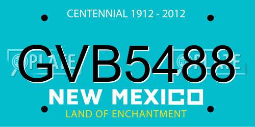 GVB5488 New Mexico License Plate