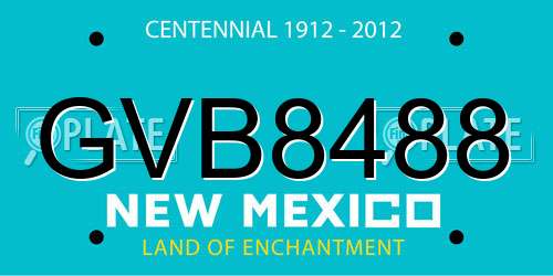 GVB8488 New Mexico License Plate