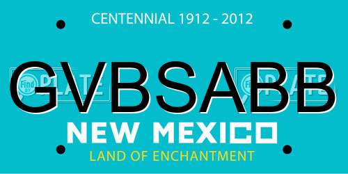 GVBSABB New Mexico License Plate