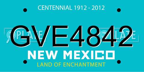 GVE4842 New Mexico License Plate