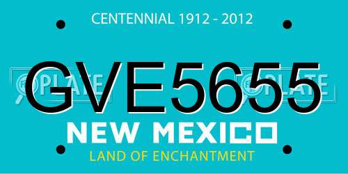 GVE5655 New Mexico License Plate
