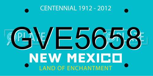 GVE5658 New Mexico License Plate