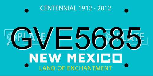 GVE5685 New Mexico License Plate