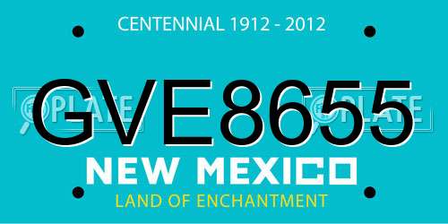 GVE8655 New Mexico License Plate